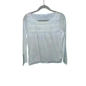 Lugnoncure white long sleeve  size m Casual Round Neck Normcore